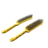 щетка металлическая ручная, четырехрядная, с пластиковой ручкой оптом