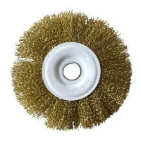 Щетка для УШМ 180 мм, плоская, латунированная, посадка 22,2 мм, 6000 RPM